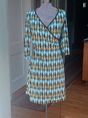 Geometric print Faux-wrap Dress